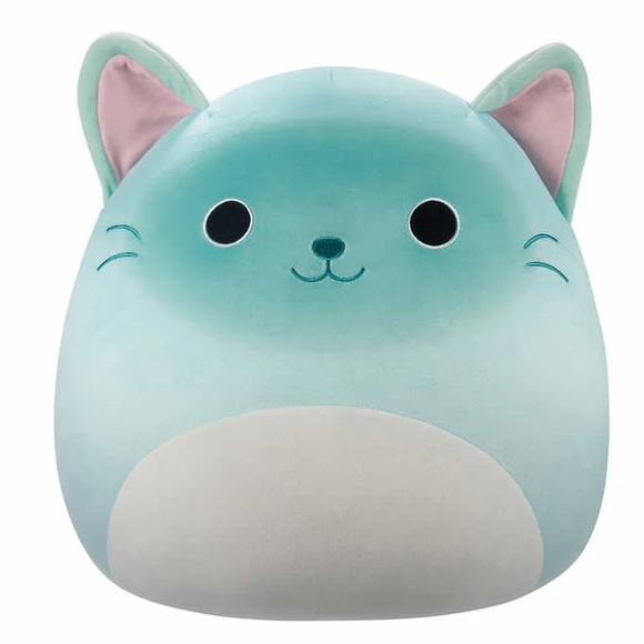 NWT 16” Squishmellows Sigrid the Blue Teal Turquoise Ombre Cat Kitty - Picture 7 of 7
